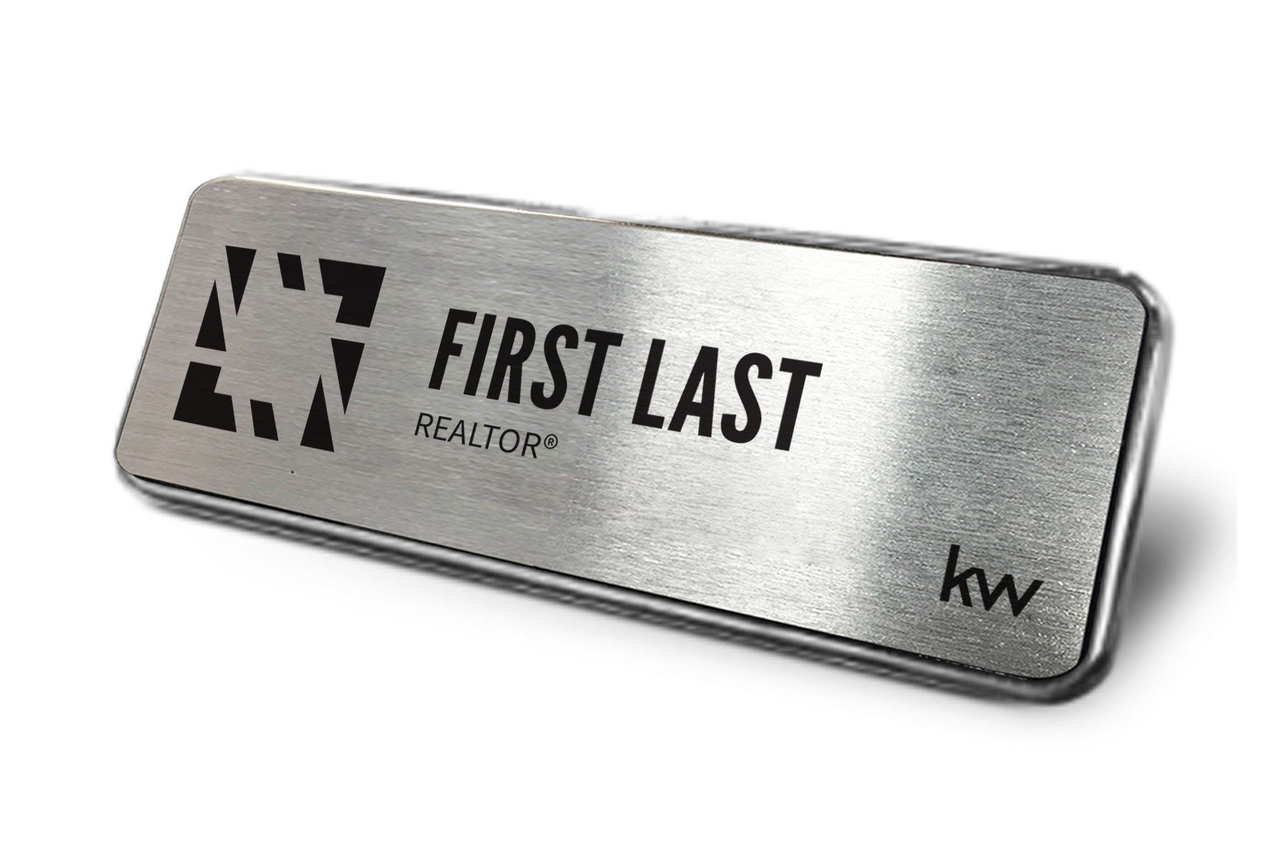 Lucido Global | Framed Name Tag – Silver 1×3