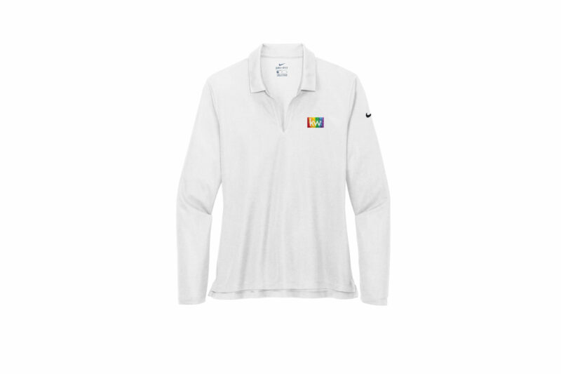 KW Rainbow Network | Nike Ladies Dri-FIT Micro Pique 2.0 Long Sleeve Polo Embroidered - Image 4