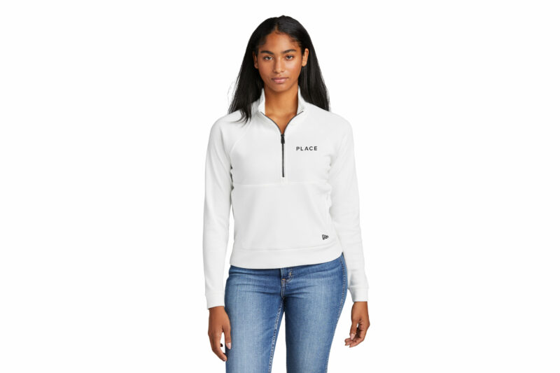 PLACE | New Era® Ladies STS 1/2-Zip White- Embroidered