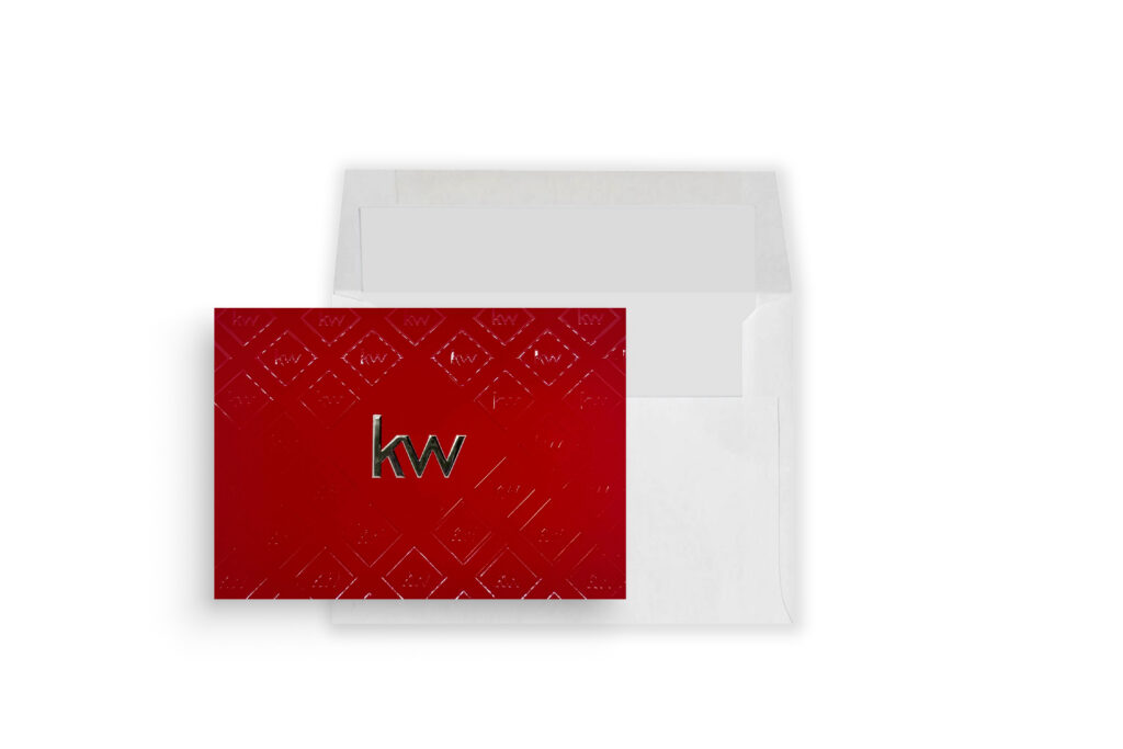Keller Williams | Red Spot UV Diamond Pattern Foil Logo Greeting Card