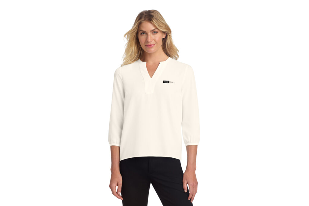 Real Military | Mercer+Mettle® Women's Stretch Crepe Long Sleeve Camp Blouse